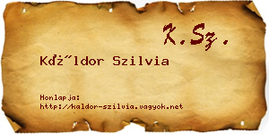 Káldor Szilvia névjegykártya