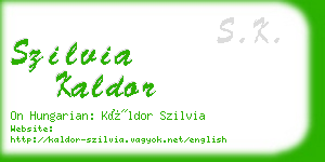 szilvia kaldor business card